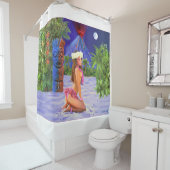 RIDEAUX DE DOUCHE VIRGIN WAHINE SACRIFICE (En situation)