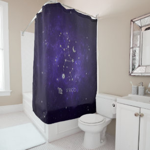Rideaux De Douche Virgo violet Zodiac Horoscope d'astrologie cosmi