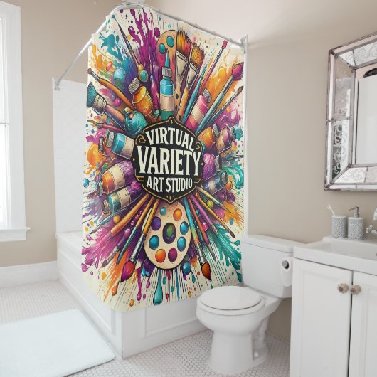 Rideaux De Douche Virtual Variety Art Studio - (En situation)