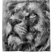 Rideaux De Douche Visage de lion placide argenté (Devant)