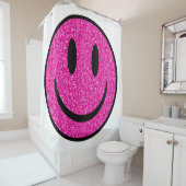 Rideaux De Douche Visage de sourire rose Parties scintillant (En situation)