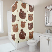 Rideaux De Douche Visage drôle d'ours (En situation)