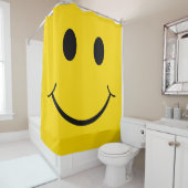 Rideaux De Douche Visage Jaune Jaune Classique des années 70 (En situation)