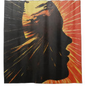 Rideaux De Douche Visage latéral humain | Design d'art métaphysique (Devant)