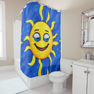 Rideaux De Douche Visage souriant Soleil ensoleillé