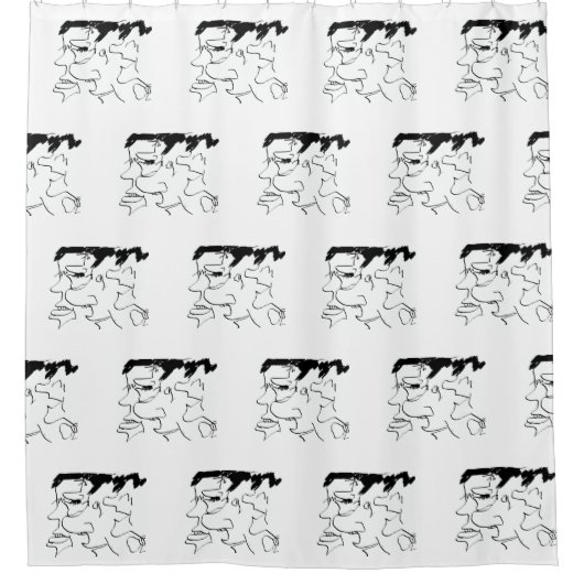 Rideaux De Douche Visages sous la douche (Devant)