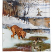 Rideaux De Douche Vizsla hongroise, canards de chasse en hiver (Devant)