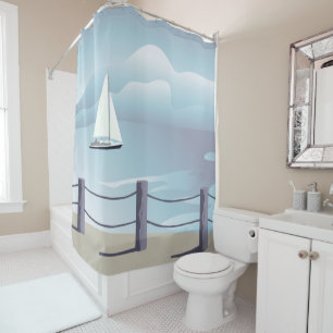 Rideaux De Douche Voilier Aqua Ocean Douche