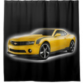 Rideaux De Douche Voiture de sport jaune et noir (Devant)
