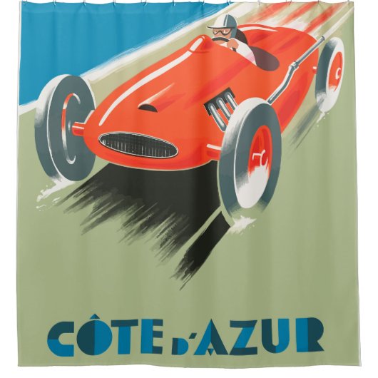 Rideaux De Douche Voiture vintage. (Devant)