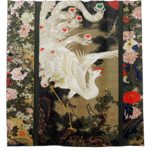 Rideaux De Douche VOL AMOUR PHOENIX, Plumes, Coeurs Saint-Valentin