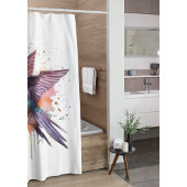 Rideaux De Douche Vol coloré, colibri aquarelle