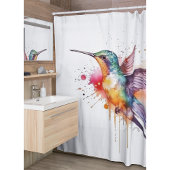 Rideaux De Douche Vol coloré, colibri aquarelle