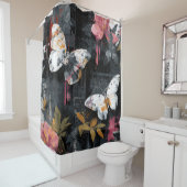 Rideaux De Douche Vol de Papillon Abstrait Vibrant (3) (En situation)