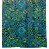 Rideaux De Douche Voler, pilonner la libellule en bleu (Devant)