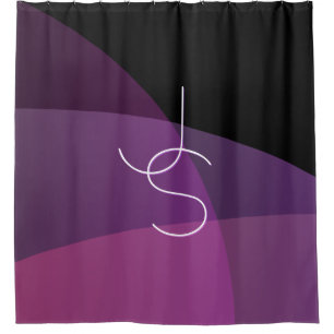 Rideaux De Douche Vos initiales de chevauchement Moderne violet et