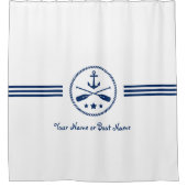 Rideaux De Douche Votre nom ou bateau Ancre nautique et aviron crois (Devant)
