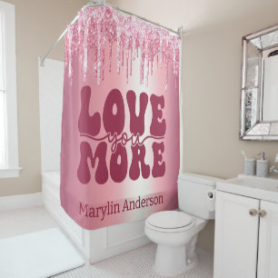 RIDEAUX DE DOUCHE VOUS AIMER PLUS VALENTINES PARTIES SCINTILLANT ROS