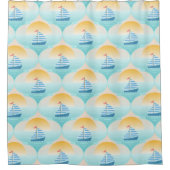 Rideaux De Douche Voyage à la Plage Bateau de mer (Devant)