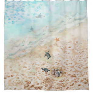 Rideaux De Douche Voyage de la tortue de mer