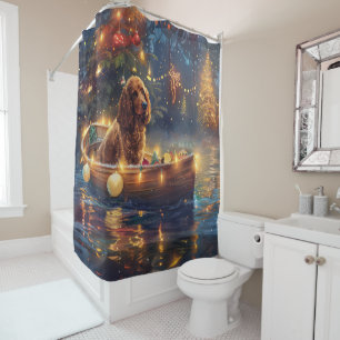 Rideaux De Douche Voyage de Noël du Cocker Spaniel