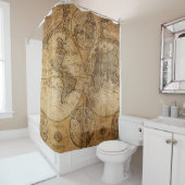 Rideaux De Douche Voyage historique : 1746 Carte du monde (En situation)