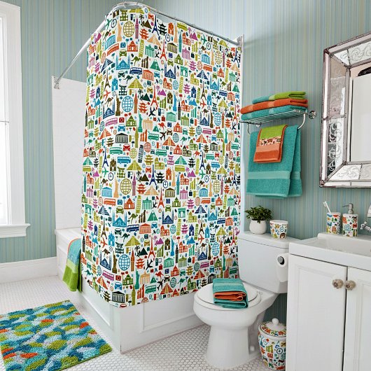 Rideaux De Douche Voyagez dans le monde