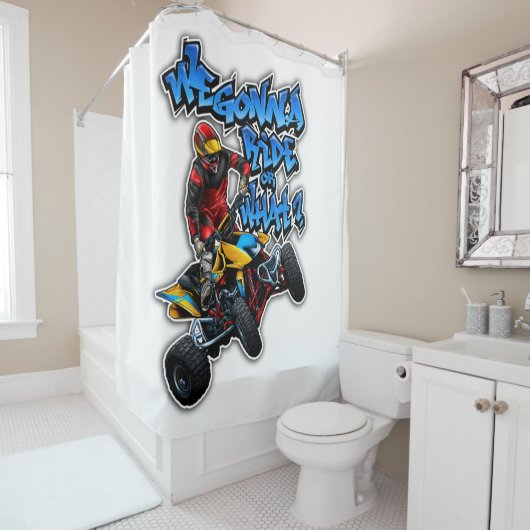 Rideaux De Douche VTT - On Va Circuler Ou Quoi ? (En situation)