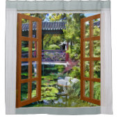 Rideaux De Douche Vue de fenêtre de jardin chinois (Devant)