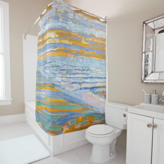 Rideaux De Douche Vue des dunes avec plage - Piet Mondrian - (En situation)