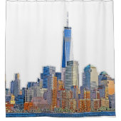 Rideaux De Douche Vue majestueuse de New York City Skyline (Devant)