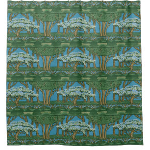 Rideaux De Douche Walter Crane Papier peint vintage forêt de mai arb