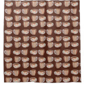 Rideaux De Douche Warm Circle Pattern On Cups Of Coffee (Devant)