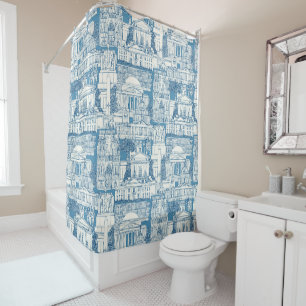 Rideaux De Douche Washington DC toile bleu