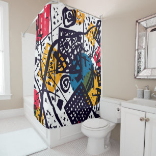 Rideaux De Douche Wassily Kandinsky - Petits Mondes V Art Abstrait