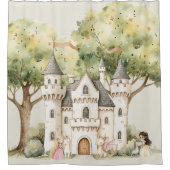 Rideaux De Douche Watercolor Fairytale Princess Whimsical (Devant)