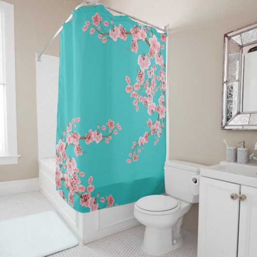 Rideaux De Douche Watercolor Floral Shower Curtain (En situation)