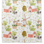 Rideaux De Douche Watercolor Nursery Farm Animaux terrestres (Devant)