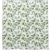 Rideaux De Douche Watercolor Olive Pattern (Devant)