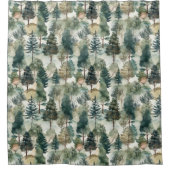 Rideaux De Douche Watercolor Pine Trees (Devant)