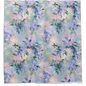 Rideaux De Douche Watercolor Purple Floral  (Devant)