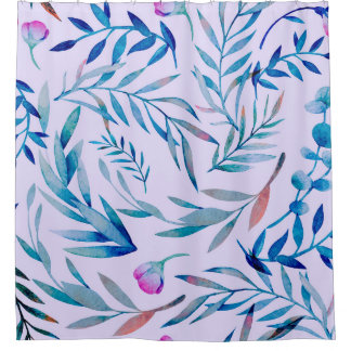 Rideaux De Douche Watercolor seamless pattern. Botanical ornament. L