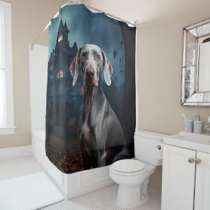 Rideaux De Douche Weimaraner Halloween Épouvantable