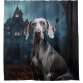 Rideaux De Douche Weimaraner Halloween Épouvantable (Devant)