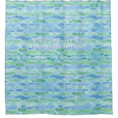 Rideaux De Douche Welcome Beach House Modern Ocean Wave Motif (Devant)