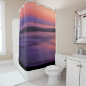 Rideaux De Douche West Coast Sunset Ocean Abstrait (En situation)
