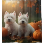Rideaux De Douche West Highland White Terrier Chiot Citrouille d'aut (Devant)