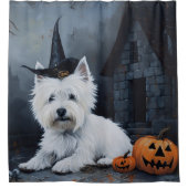 Rideaux De Douche West Highland White Terrier Citrouille Halloween (Devant)