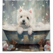 Rideaux De Douche West Highland White Terrier Dans Baignoire (Devant)