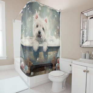 Rideaux De Douche West Highland White Terrier dans la baignoire